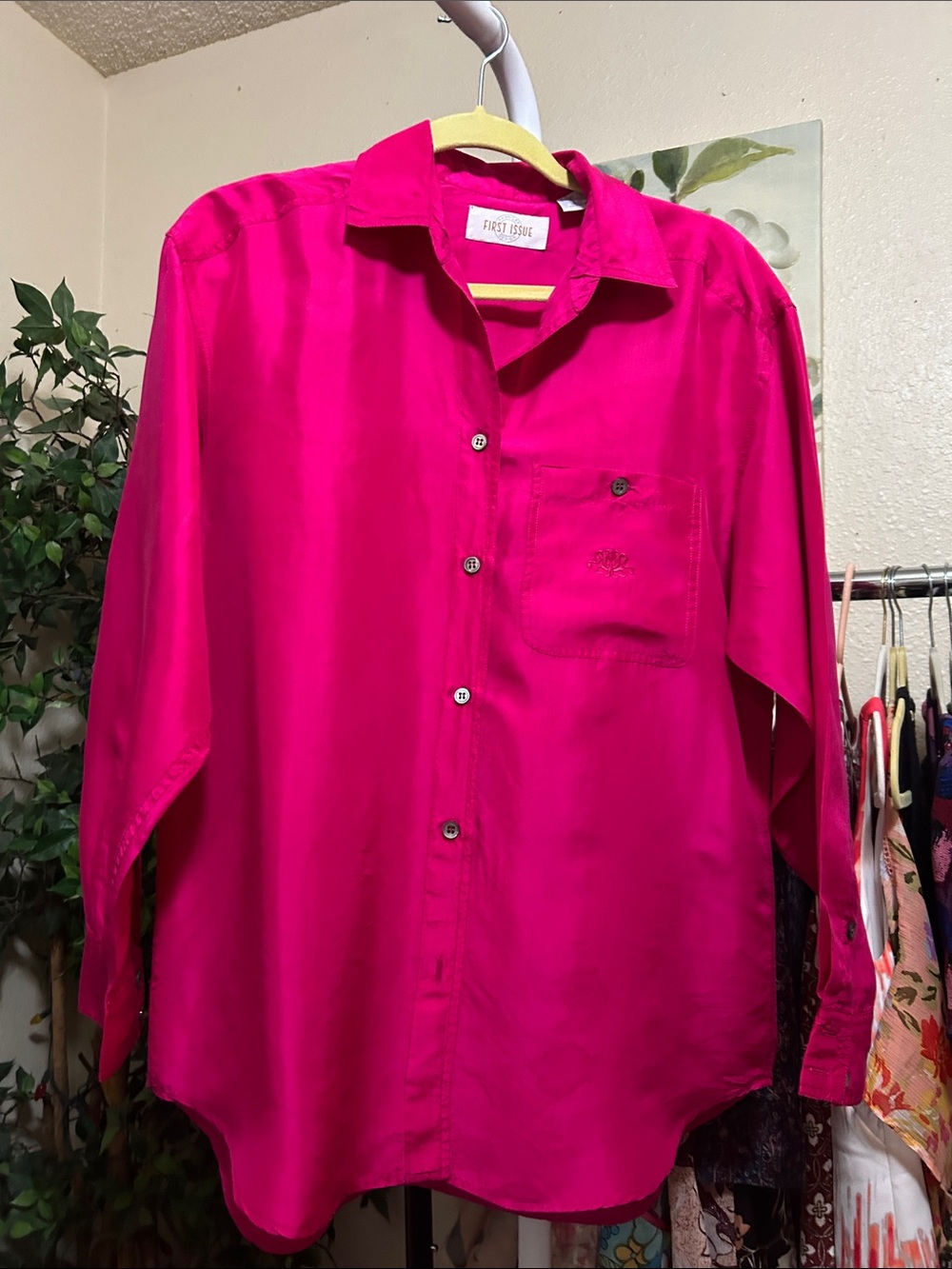 Women’s Long Sleeve Blouse - Hot Pink